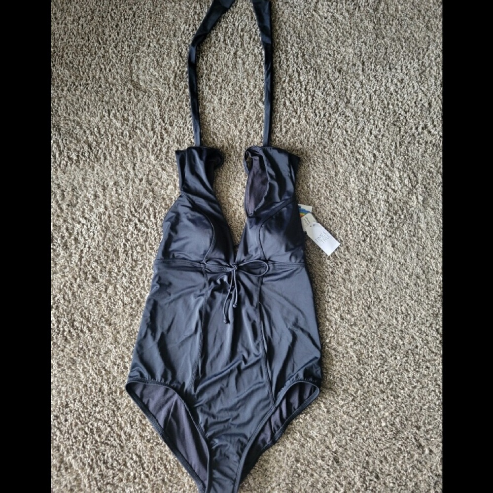 Black large swimsuit one piece